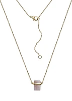 Luxury Designs Gold Plated Rose Quartz Necklace, 18"