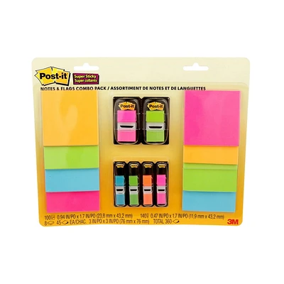 Post-it® Super Sticky Notes 654-8SS2F, Notes & Flags, Combo Pack