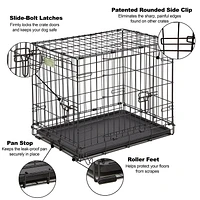 MidWest iCrate Small 24" Double-Door Folding Dog Crate, 24", 2 Door