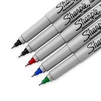 Sharpie Permanent Markers, Ultra Fine Point, Assorted Colours, 5 Count