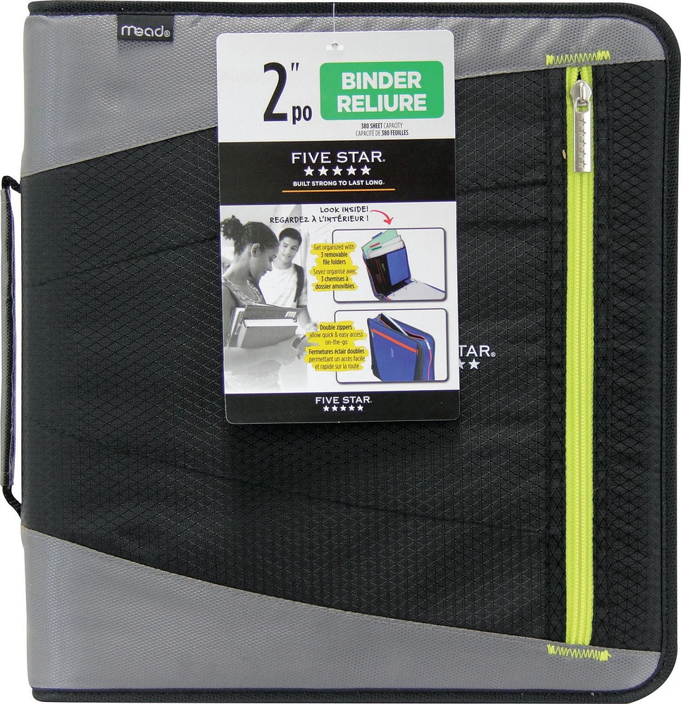 Five Star 2" Zipper Binder + File Folder