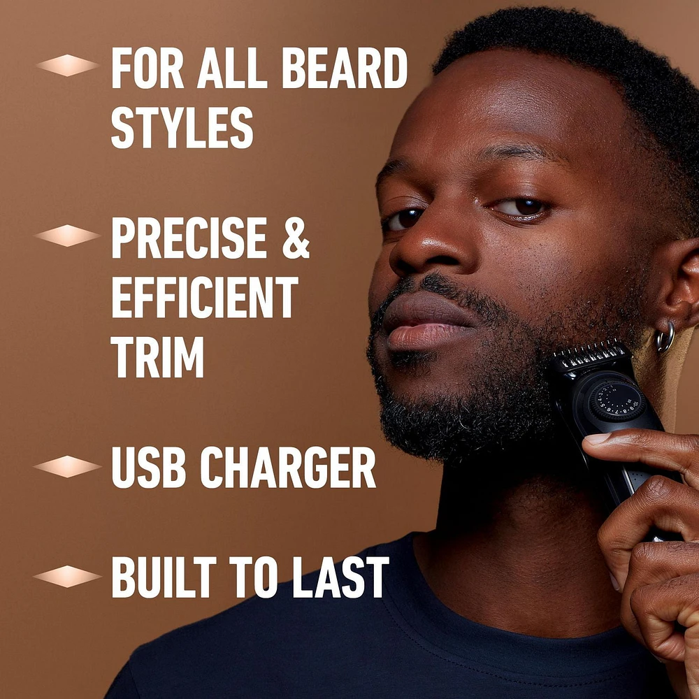 Tondeuse à barbe King C. Gillette avec cadran de précision avec 40 ajustements de longueur de barbe adaptés à tous les styles de barbe 1CT