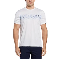 Grand Slam Men's Hexagonal Stripe Crew Neck Tennis Shirt