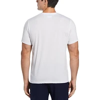 Grand Slam Men's Hexagonal Stripe Crew Neck Tennis Shirt