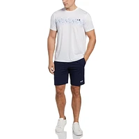 Grand Slam Men's Hexagonal Stripe Crew Neck Tennis Shirt