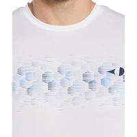 Grand Slam Men's Hexagonal Stripe Crew Neck Tennis Shirt