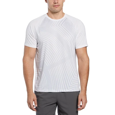 Grand Slam Men's Linear Ergo Print Crew Neck Tennis Shirt