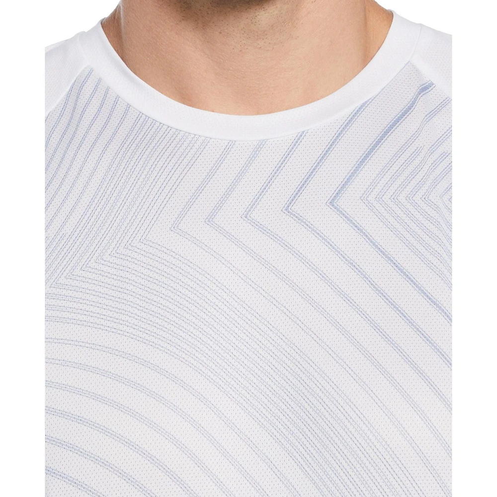 Grand Slam Men's Linear Ergo Print Crew Neck Tennis Shirt