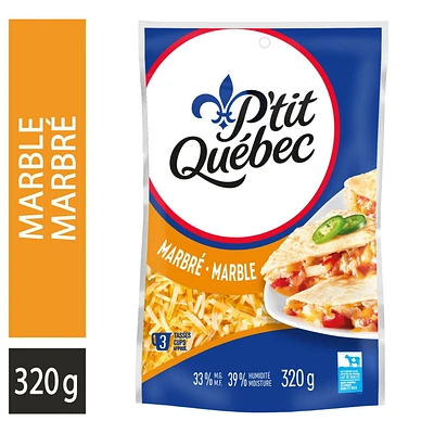 P'Tit Quebec Shredded Cheese Cheddar Marble, 320g