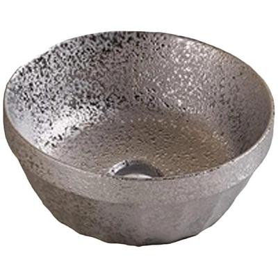 American Imaginations 14.09-in. W Above Counter Silver Bathroom Vessel Sink For Deck Mount Deck Mount Drilling AI-27875