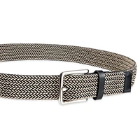 Ceinture tressée Tailored Flex de Haggar pour hommes en tissu élastique avec garniture similicuir 35mm