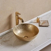 American Imaginations 16.34-in. W Above Counter Gold Bathroom Vessel Sink For Wall Mount Wall Mount Drilling AI-27995