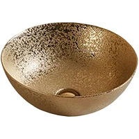 American Imaginations 16.34-in. W Above Counter Gold Bathroom Vessel Sink For Wall Mount Wall Mount Drilling AI-27995