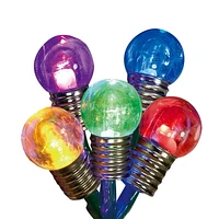 Holiday Time 20-Count Battery-Operated Iridescent Color-Changing LED G15 Globe Christmas Lights, with Timer, 6.3'