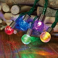 Holiday Time 20-Count Battery-Operated Iridescent Color-Changing LED G15 Globe Christmas Lights, with Timer, 6.3'