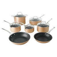 Martha Stewart 12 Piece Cookware Set with Non Stick Interior & Stainless Steel Induction Base