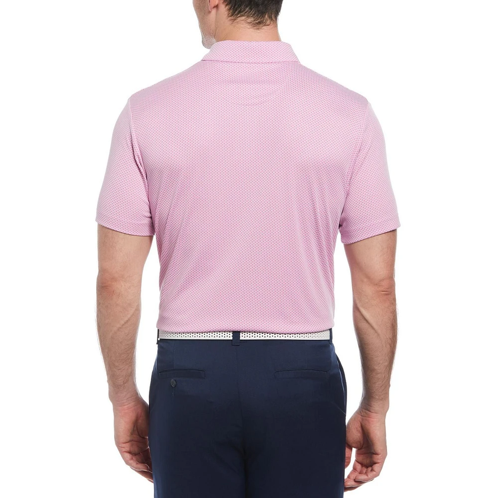 Ben Hogan Polo de golf en jacquard à imprimé géométrique Birdseye pour hommes