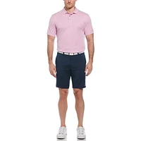 Ben Hogan Men's Birdseye Geometric Print Jacquard Golf Polo Shirt