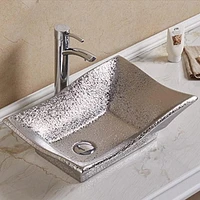 American Imaginations 20.08-in. W Above Counter Silver Bathroom Vessel Sink For Deck Mount Deck Mount Drilling AI-27936