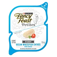 Fancy Feast Petites Ocean Whitefish Entrée with Tomato in Gravy, Wet Cat Food 79.4g, 79.4g