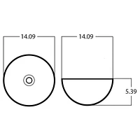 American Imaginations -in. W Above Counter Swirl Bathroom Vessel Sink For Wall Mount Wall Mount Drilling AI