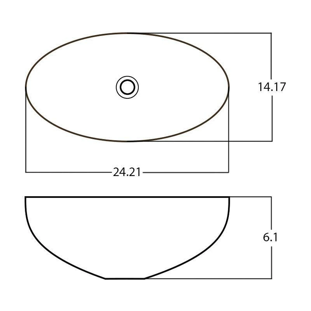 American Imaginations -in. W Above Counter Silver Bathroom Vessel Sink For Wall Mount Wall Mount Drilling AI