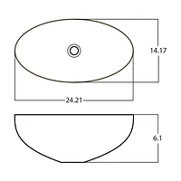 American Imaginations -in. W Above Counter Silver Bathroom Vessel Sink For Wall Mount Wall Mount Drilling AI