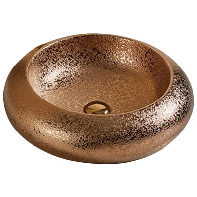 American Imaginations 19.3-in. W Above Counter Oil Rubbed Bronze Bathroom Vessel Sink For Wall Mount Wall Mount Drilling AI-28391