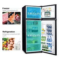 Galanz Top Freezer Refrigerator, 12 cu.ft.