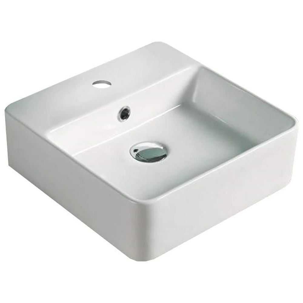 American Imaginations -in. W Above Counter Bathroom Vessel Sink For 1 Hole Center Drilling AI