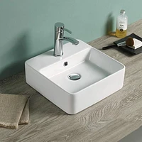 American Imaginations -in. W Above Counter Bathroom Vessel Sink For 1 Hole Center Drilling AI