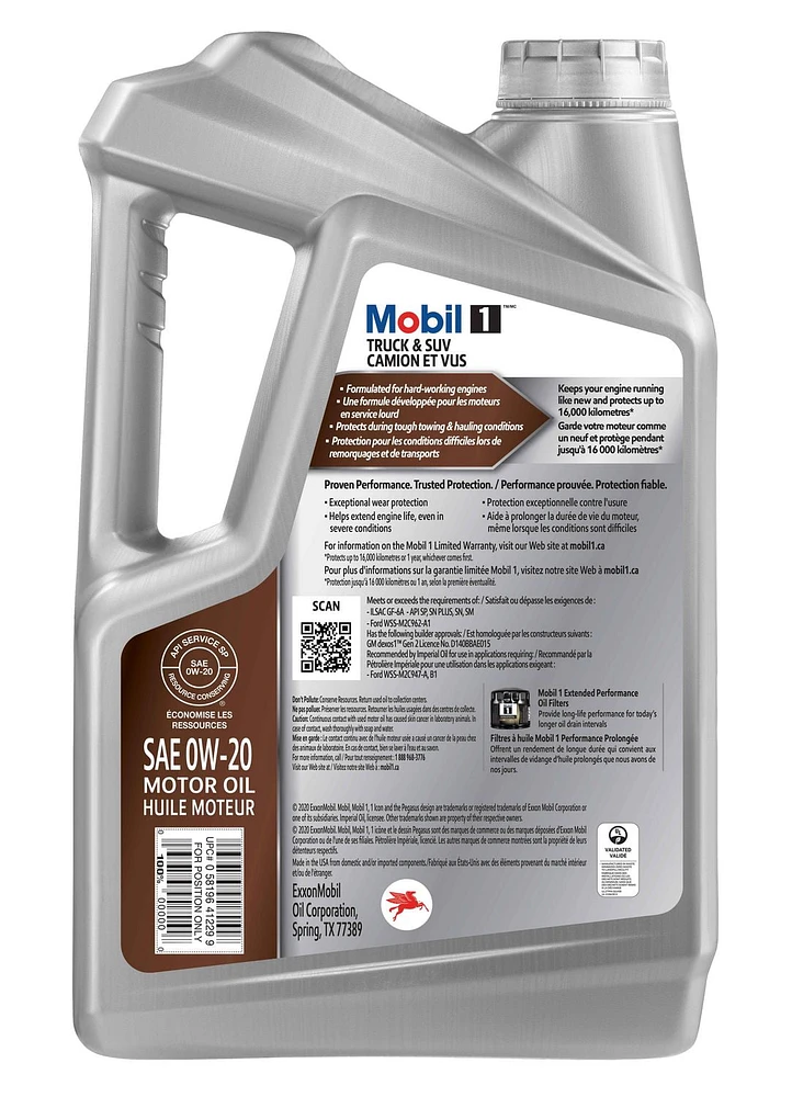 Mobil 1🅪 Camion et VUS 0W-20 4,73 L