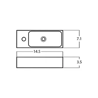 American Imaginations 14.5-in. W Above Counter White Bathroom Vessel Sink For 1 Hole Left Drilling AI-28159