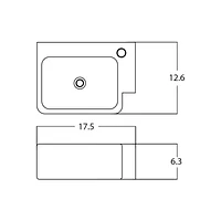 American Imaginations -in. W Wall Mount Bathroom Vessel Sink For 1 Hole Right Drilling AI