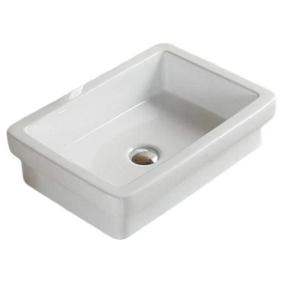 American Imaginations 20.5-in. W Drop In White Bathroom Vessel Sink For Wall Mount Wall Mount Drilling AI-28236