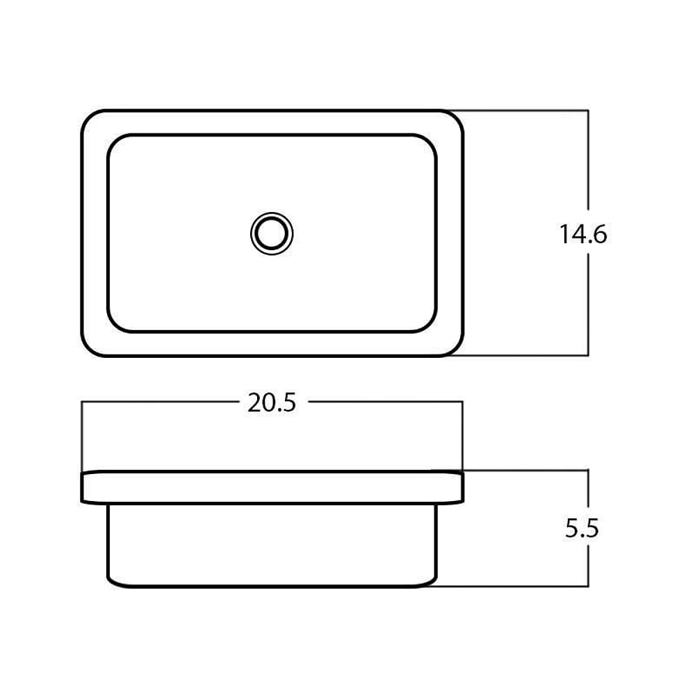 American Imaginations 20.5-in. W Drop In White Bathroom Vessel Sink For Wall Mount Wall Mount Drilling AI-28236