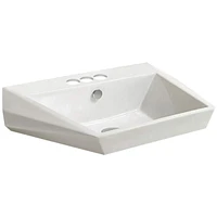 American Imaginations 27.2-in. W Wall Mount White Bathroom Vessel Sink For 3H4-in. Center Drilling AI-28314