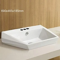 American Imaginations 27.2-in. W Wall Mount White Bathroom Vessel Sink For 3H4-in. Center Drilling AI-28314