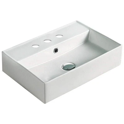 American Imaginations -in. W Above Counter Bathroom Vessel Sink For 3H8-in. Center Drilling AI