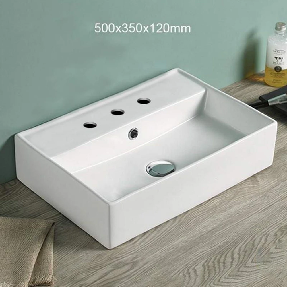 American Imaginations -in. W Above Counter Bathroom Vessel Sink For 3H8-in. Center Drilling AI