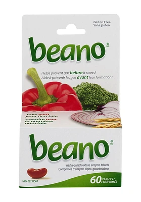 Beano Alpha-galactosidase Enzyme Tablets,, 60 Tablets