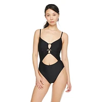 Maillot 1 pièce avec motif ajouré No Boundaries pour femmes Tailles TP–TTG