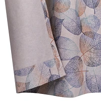 Caricia Home Harv Cotton Leaf Grommet Curtain Panel, 54 x 95, Linen Beige / Blue / Orange