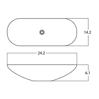 American Imaginations -in. W Above Counter Bathroom Vessel Sink For Deck Mount Deck Mount Drilling AI