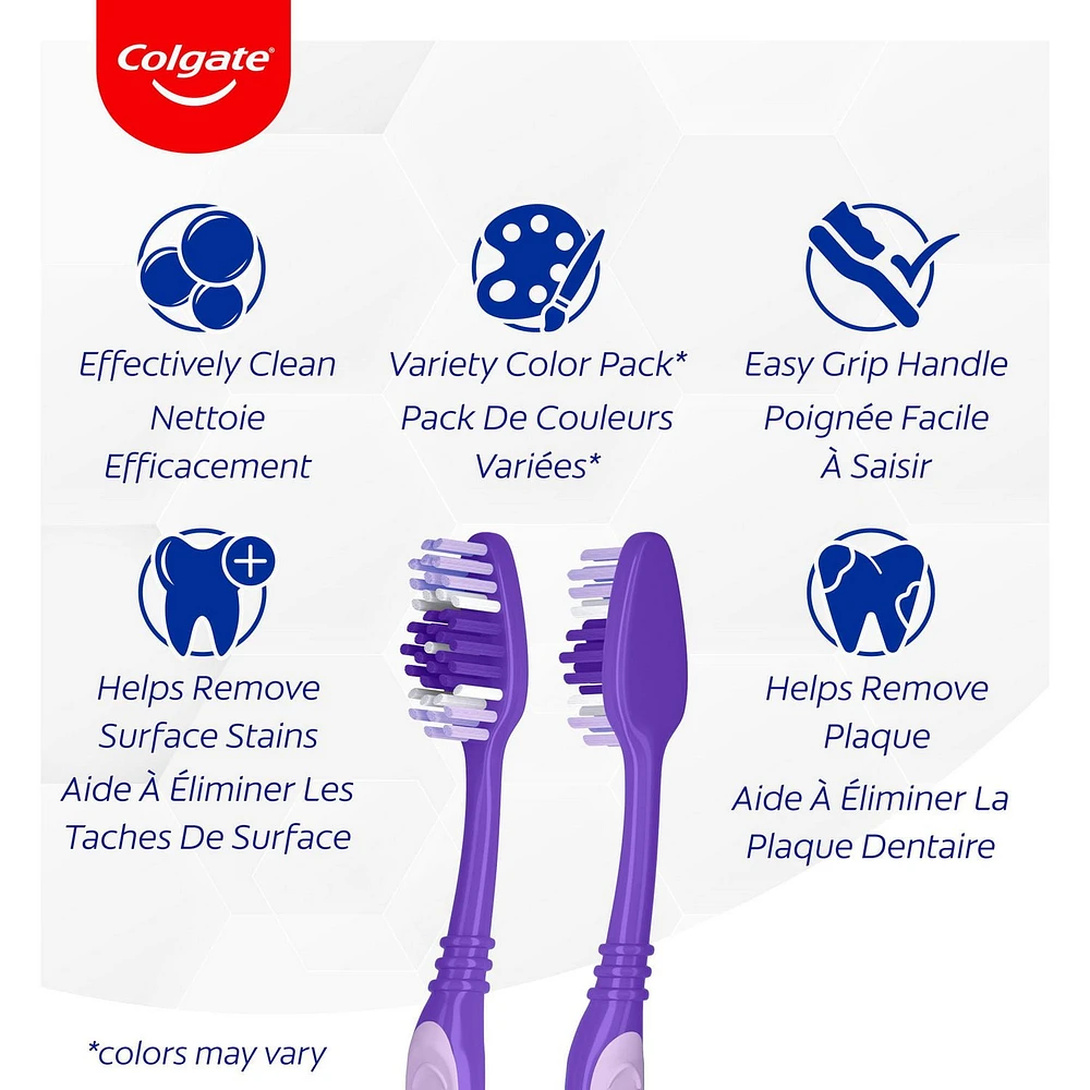 Brosse à dents moyenne Colgate Extra Clean - 6 pack 6 Pack