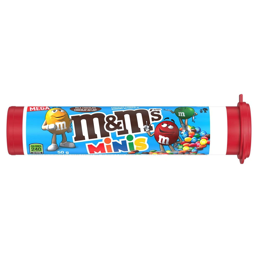 M&M's Minis Milk Chocolate Candes, Tube, 50g, 1 tube, 50g