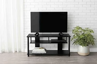 Mainstays Wood & Metal TV Stand, True Black Oak, 40" W x 17.7" D x 18.9" H