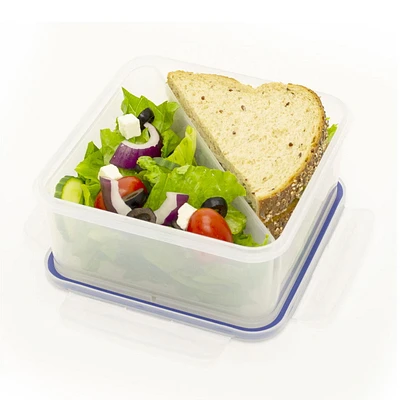 Starfrit LocknLock Lunch 41 oz / 1.2 L Square Container with Divider, Nestable and stackable