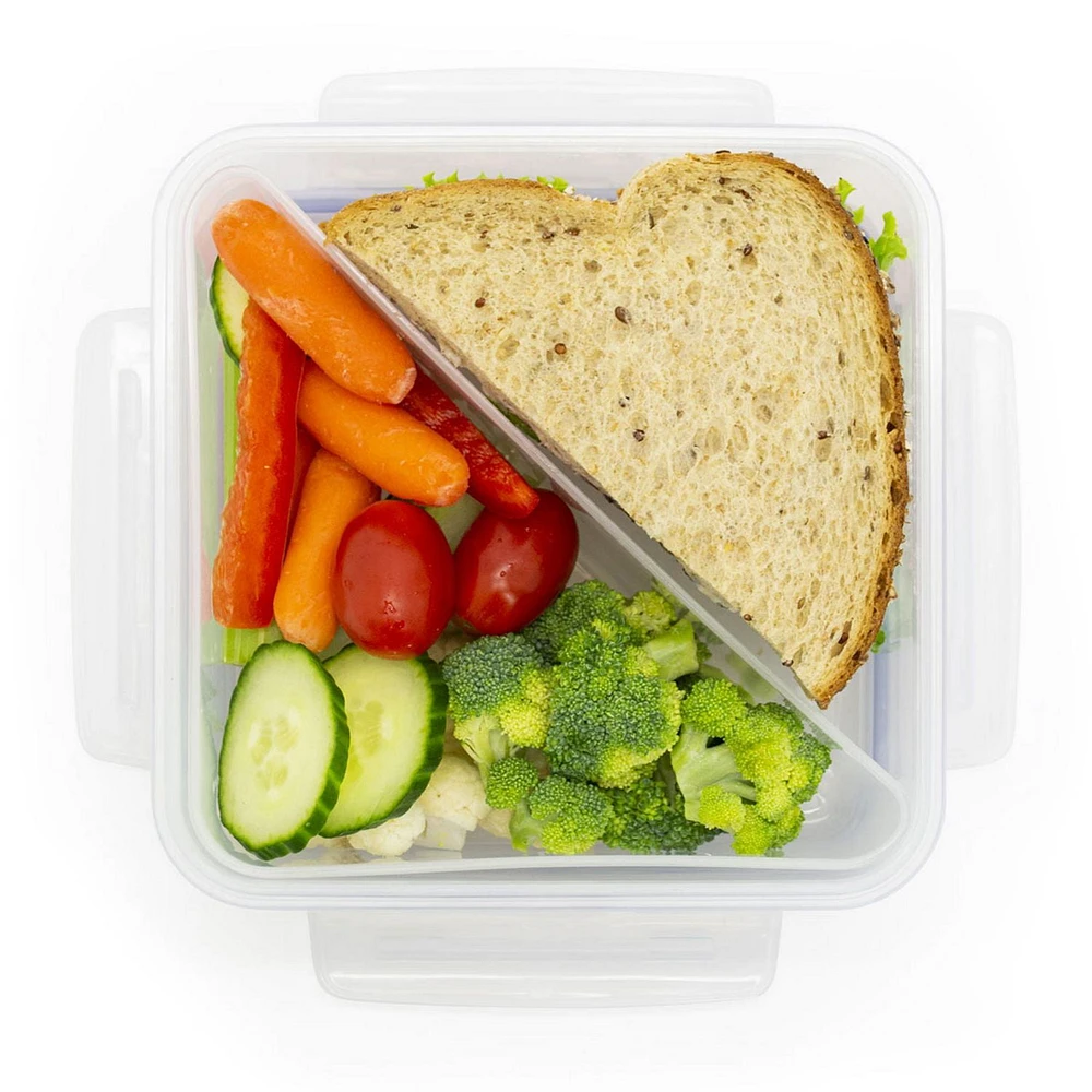 Starfrit LocknLock Lunch 41 oz / 1.2 L Square Container with Divider, Nestable and stackable