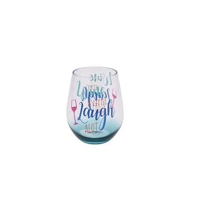 Mainstays Teal Plastic Stemless Wine Glass